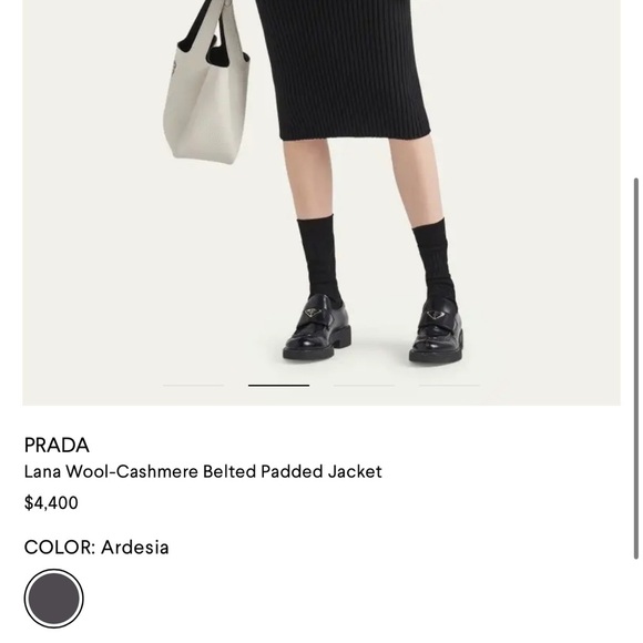 PRADA**Women's Cashmere Oversized Gray Belted Coat***US 0, 4 $4400 NWT - Picture 6 of 16